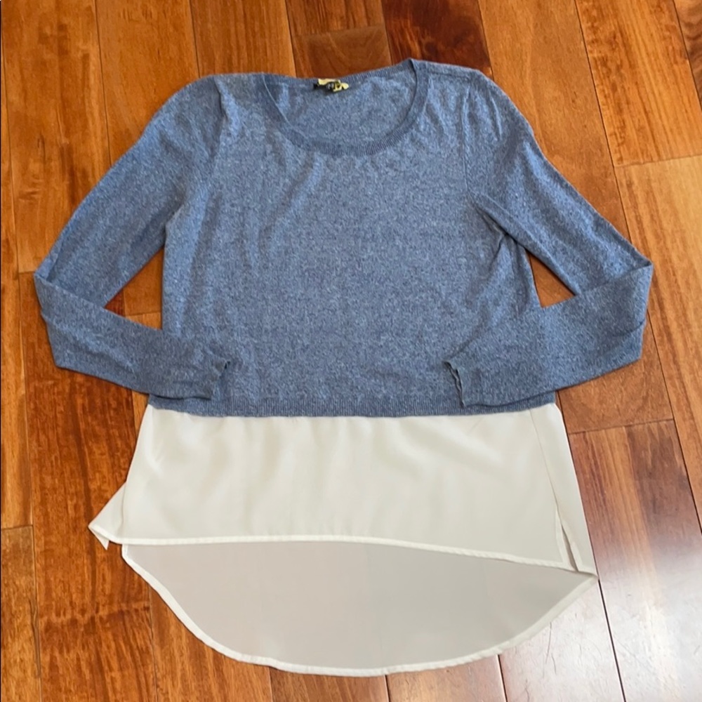 Beautiful blue shirt with silk blouse attached